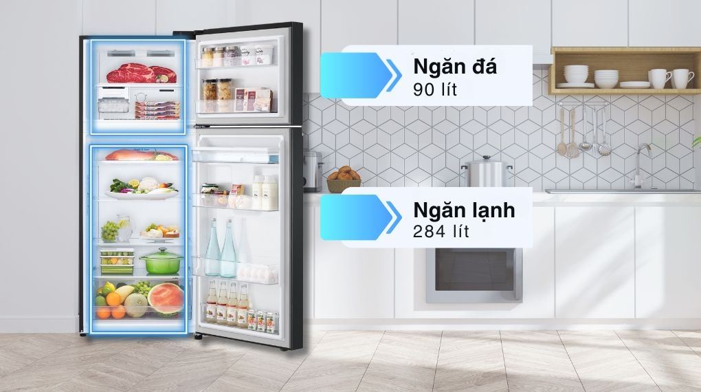 Tủ lạnh LG Inverter 374 lít LTD37BLM - Ngăn đá + Ngăn lạnh