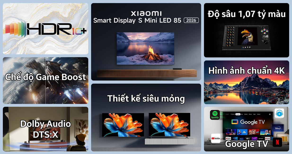 Google Tivi Xiaomi Smart Display S Mini Led 4K 85 inch 2026 — ảnh 2