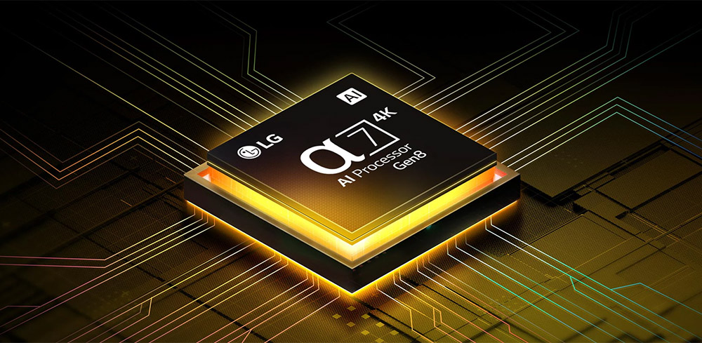 Bộ xử lý α7 AI 4K Gen8 Tivi LG QNED AI 4K 75 Inch 75QNED80ASA