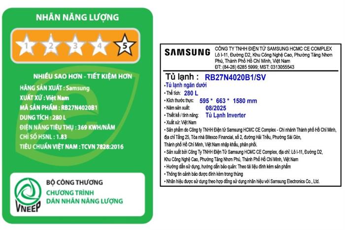 Samsung Inverter 280 lít RB27N4020B1/SV — ảnh 4