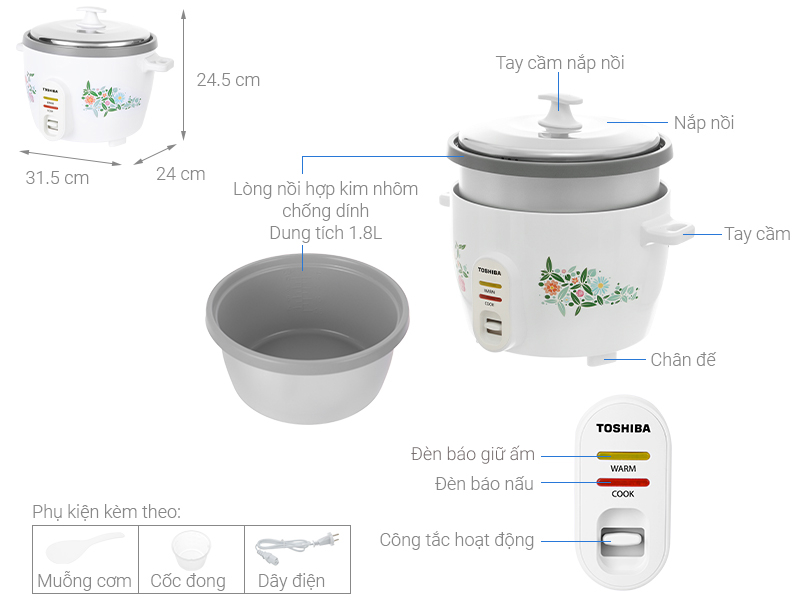Nồi Cơm Điện RC-18MH1PV(F) 1.8 Lít — ảnh 7