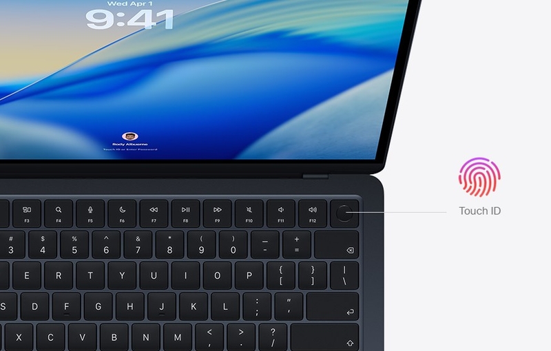 Macbook Air M5 bảo mật bằng Touch ID