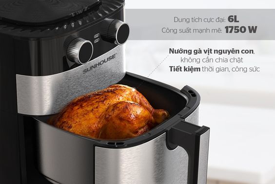 Nồi chiên không dầu Sunhouse SHD4026 dung tích lớn