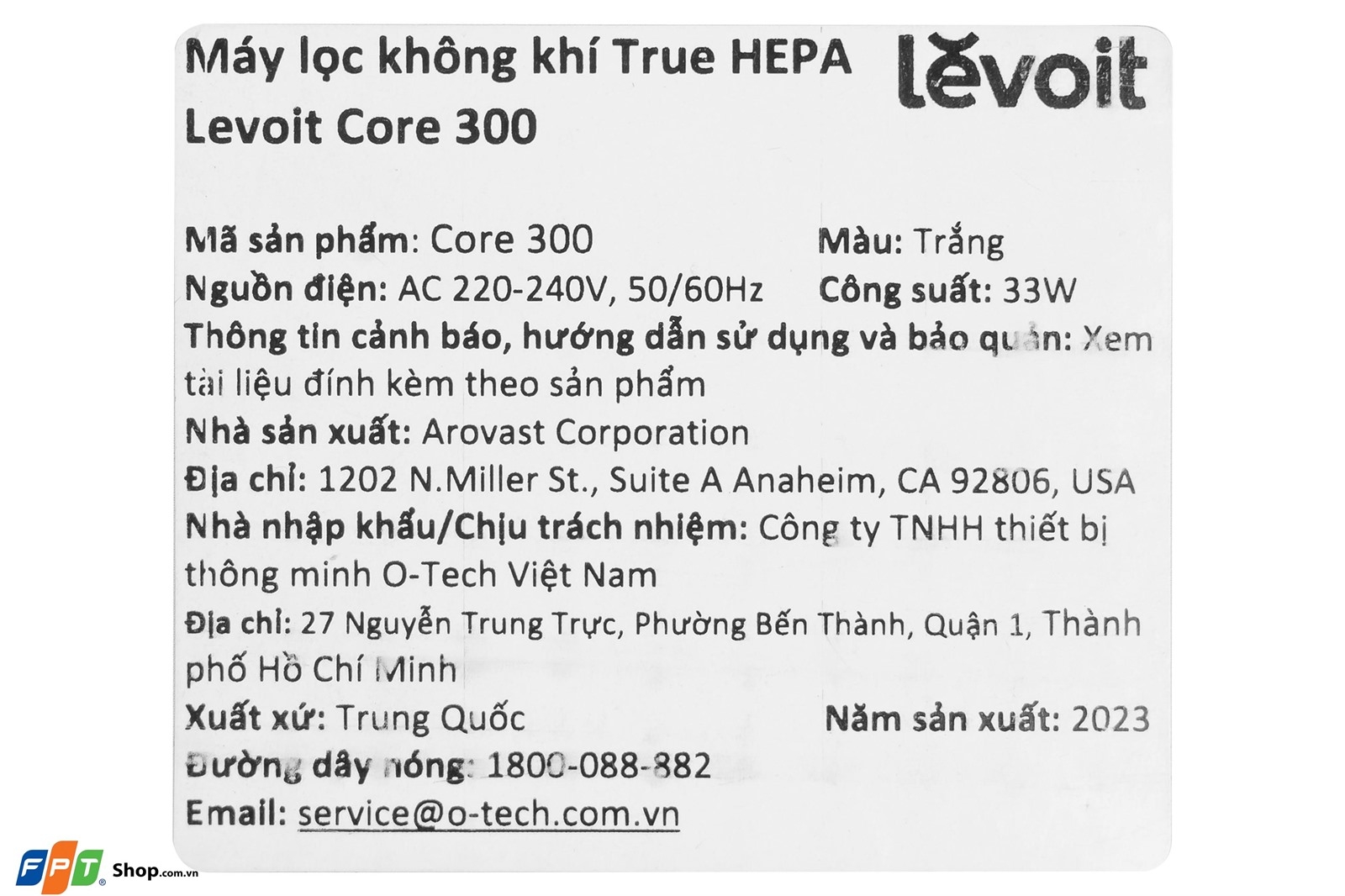 Máy lọc không khí Levoit Core 300 45W — ảnh 6