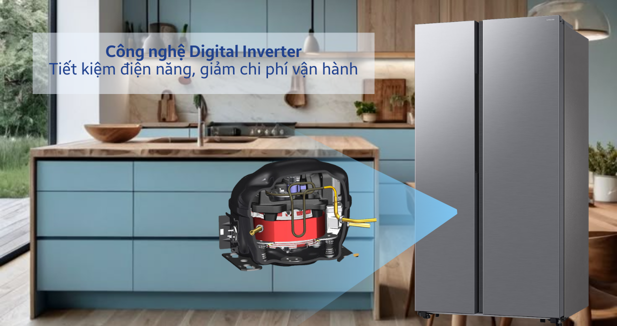 Tủ lạnh Samsung Side By Side 583L 2024 RS57DG400EM9SV — ảnh 8