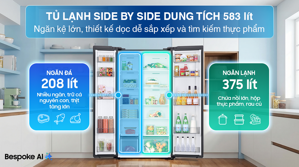 Inverter 583 Lít Side By Side RS57DG400EM9SV — ảnh 2