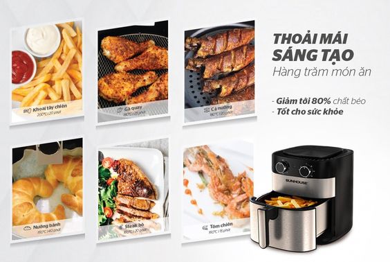 Nồi chiên không dầu Sunhouse SHD4026 điều khiển dễ dàng