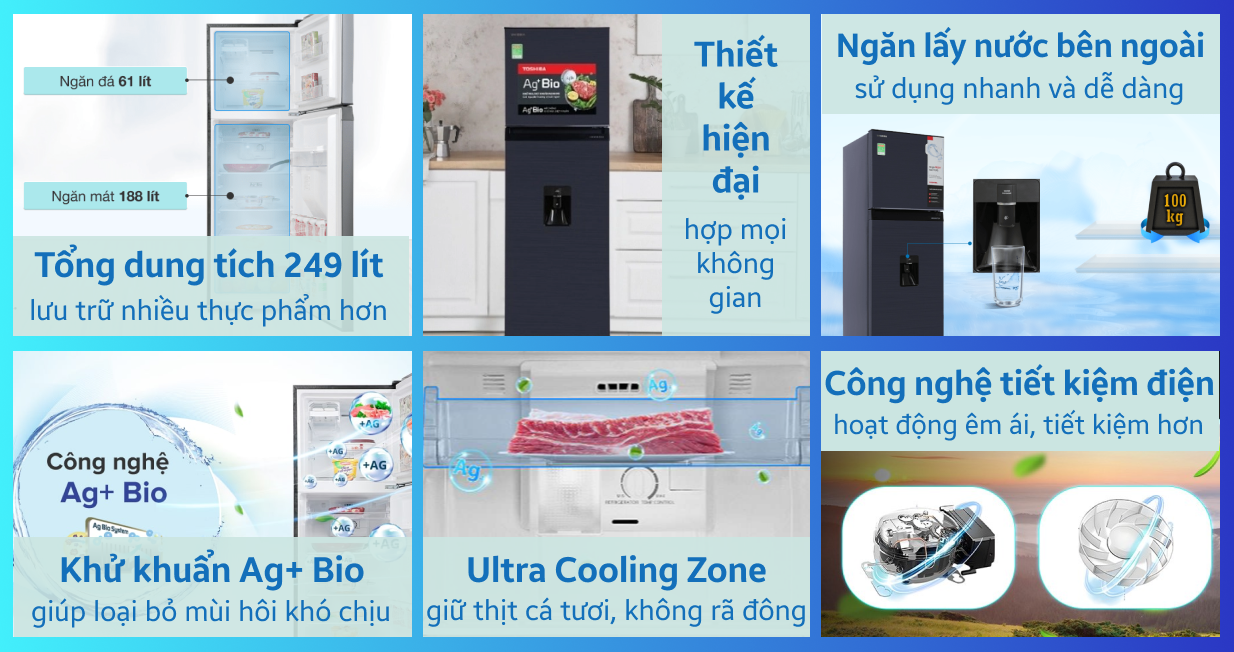 Tủ lạnh Toshiba 249 lít 2021 (GR-RT325WE-PMV(06)-MG) — ảnh 2