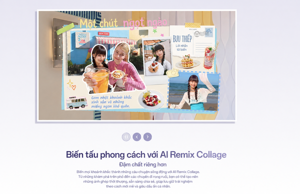 Biến video và motion photo thành các tác phẩm sinh động hơn với AI Remix Collage.