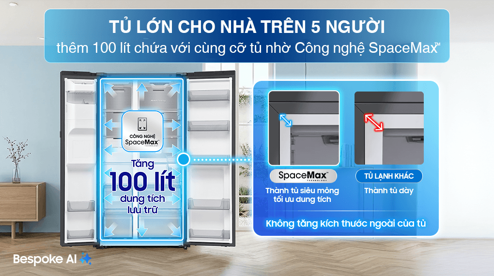 Samsung Inverter 615 lít AI Home RS90F65D2FSV — ảnh 7