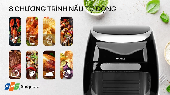 Nồi chiên không dầu Hafele HS-AF1102B cung cấp 8 chế độ nấu