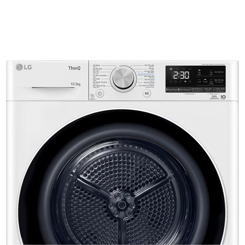 Máy sấy bơm nhiệt LG DUAL Inverter 10.5 kg DVHP50W — ảnh 7