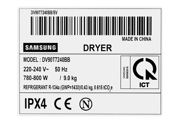 Máy sấy bơm nhiệt Samsung 9 Kg DV90T7240BB/SV — ảnh 10