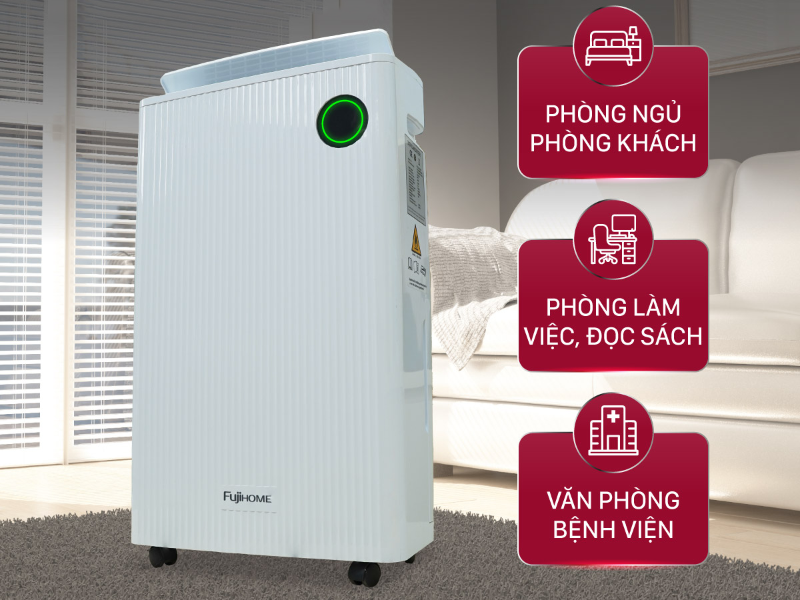 Máy hút ẩm 25 lít Fujihome DH25W-HEPA-NEW (hình 2)