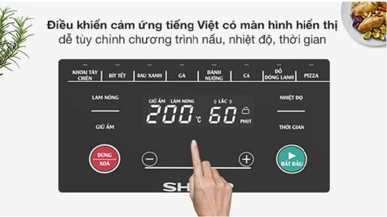 Nồi chiên không dầu Sharp KF-AF70EV-BK với bảng điều khiển thông minh