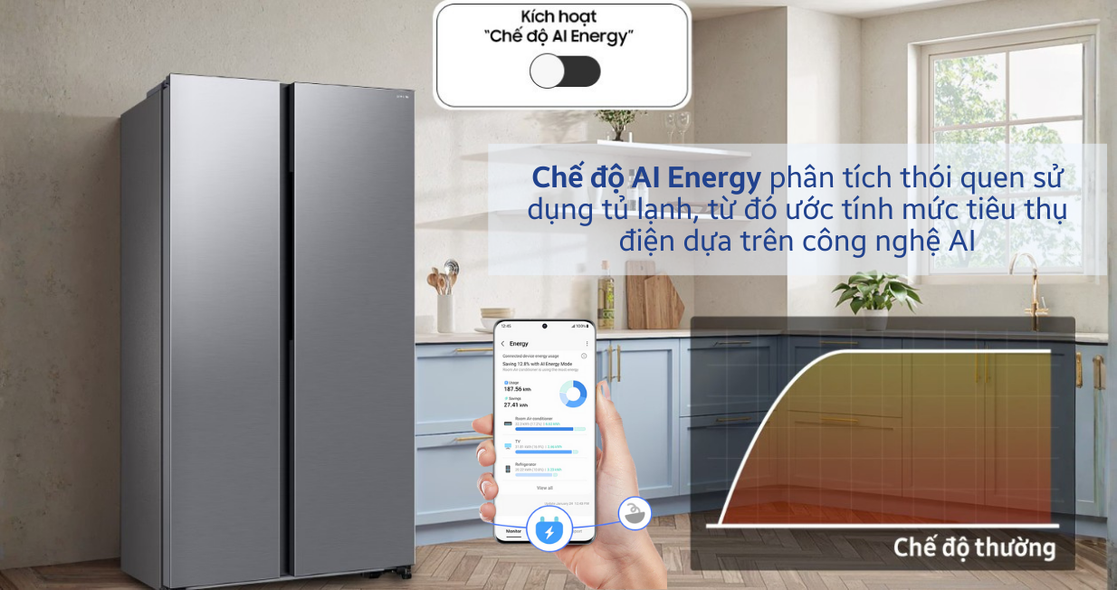 Tủ lạnh Samsung Side By Side 583L 2024 RS57DG400EM9SV — ảnh 7
