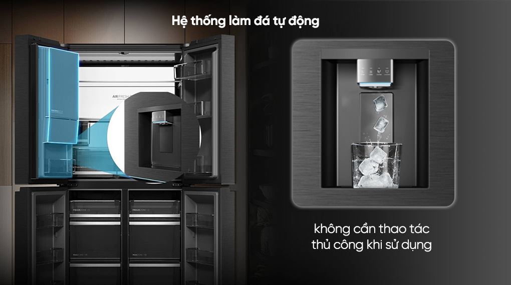 Tủ lạnh Haier Inverter 638 lít Multi Door HM800ASWMBVNU1 - Làm đá tự động