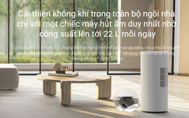 Máy hút ẩm 22 lít Xiaomi Smart Dehumidifier TH (BHR8121TH) - hình 3