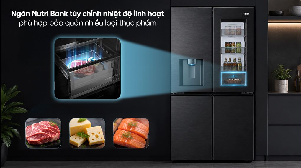 Tủ lạnh Haier Inverter 638 lít Multi Door HM800ASWMBVNU1 - Ngăn Nutri Bank tùy chỉnh nhiệt độ linh hoạt