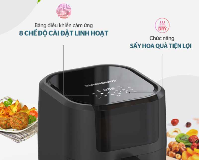 Nồi chiên không dầu điện tử Sunhouse 9 lít SHD4082 - hình 8
