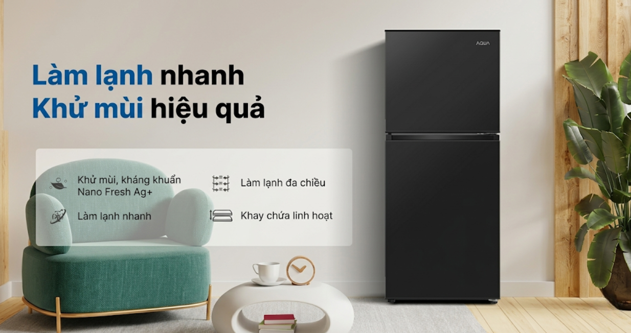 Tủ lạnh AQUA 130 lít 2024 (AQR-T160FA(BS)) — ảnh 2