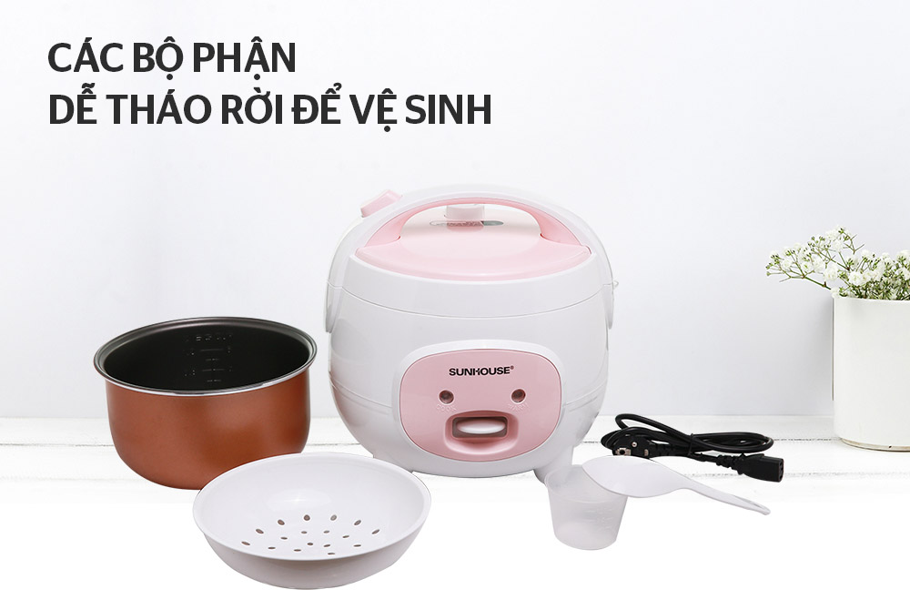 Các phụ kiện của nồi cơm điện Sunhouse SHD8217W 1.2 lít