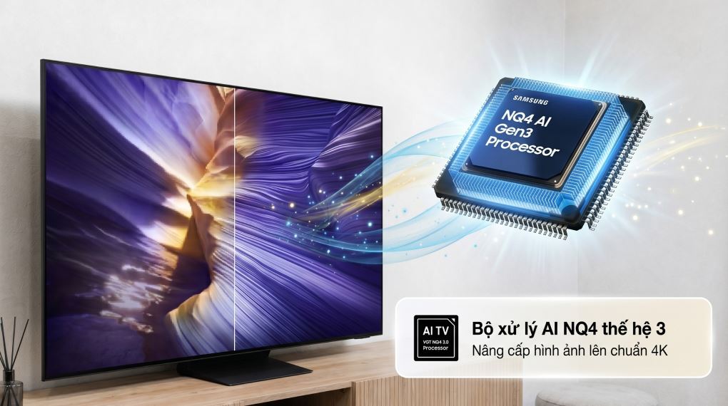 Bộ xử lý AI NQ4 thế hệ 3 - Smart Tivi OLED Samsung AI 4K 65 inch QA65S90F
