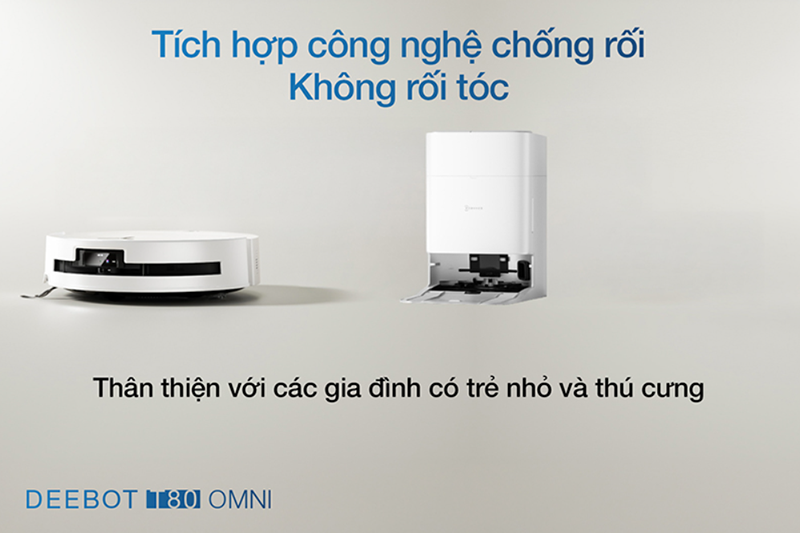 Ecovacs T80 Omni tích hợp công nghệ ZeroTangle chống rối tóc