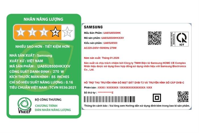 Samsung Smart TV Crystal UHD UA85U8500H Mẫu — ảnh 6