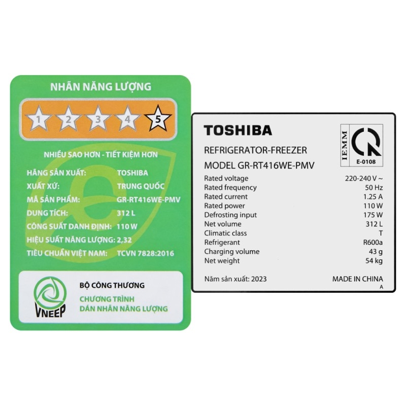 Tủ lạnh ngăn đá trên Toshiba ORIGIN Inverter 312 lít GR-RT416WE-PMV(58)-MM — ảnh 7
