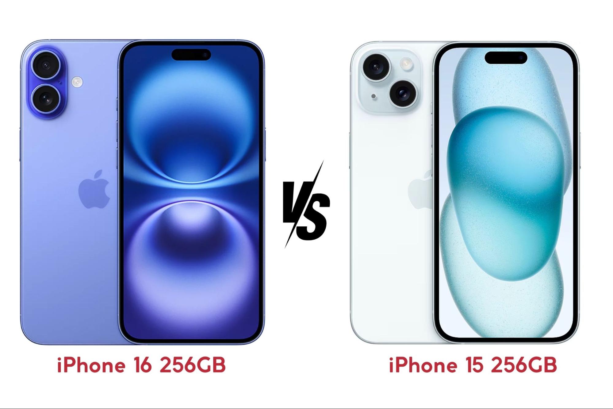So sánh giữa iPhone 16 256GB và iPhone 15 256GB