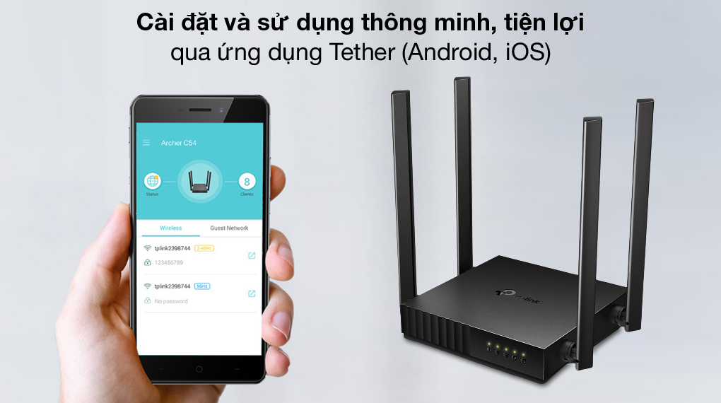 Tether - TP-Link Archer C54 Đen
