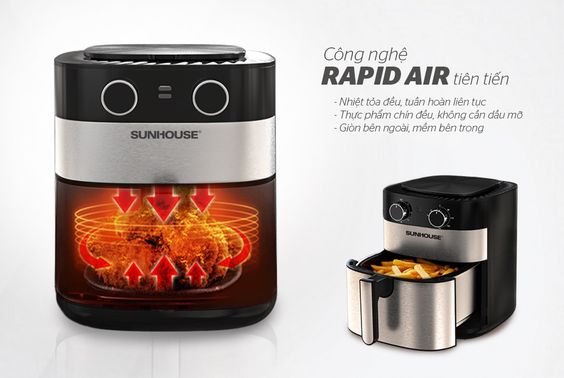 Nồi chiên không dầu Sunhouse SHD4026 công nghệ cải tiến