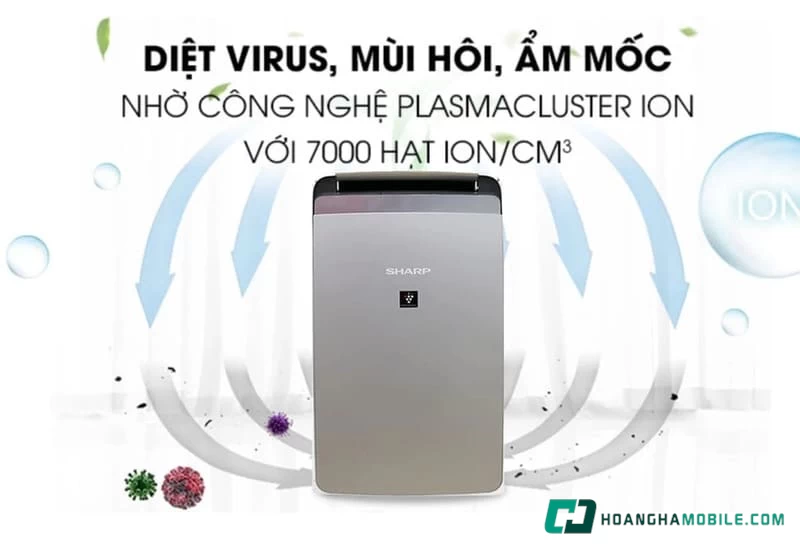 Máy hút ẩm kết hợp lọc khí SHARP DW-J27FV-S với hệ thống lọc HEPA đảm bảo lọc sạch không khí hiệu quả