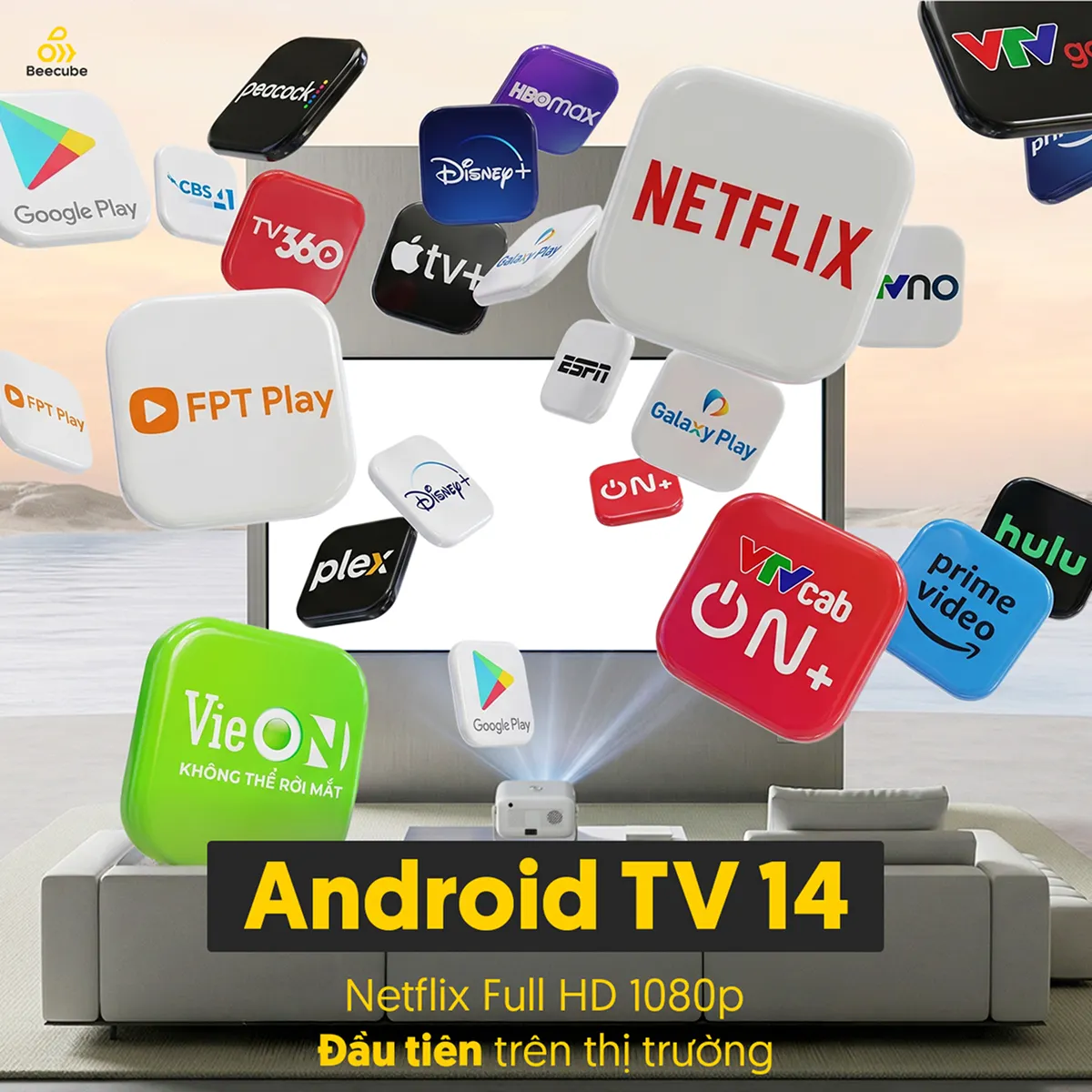 Máy chiếu mini Beecube X2 Neo Netflix Full HD — ảnh 3