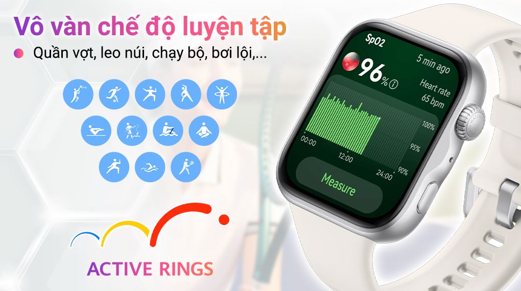 Huawei Watch Fit 5 dây Fluoro tích hợp nhiều chế độ luyện tập phù hợp cho chạy bộ, đạp xe và thể thao ngoài trời
