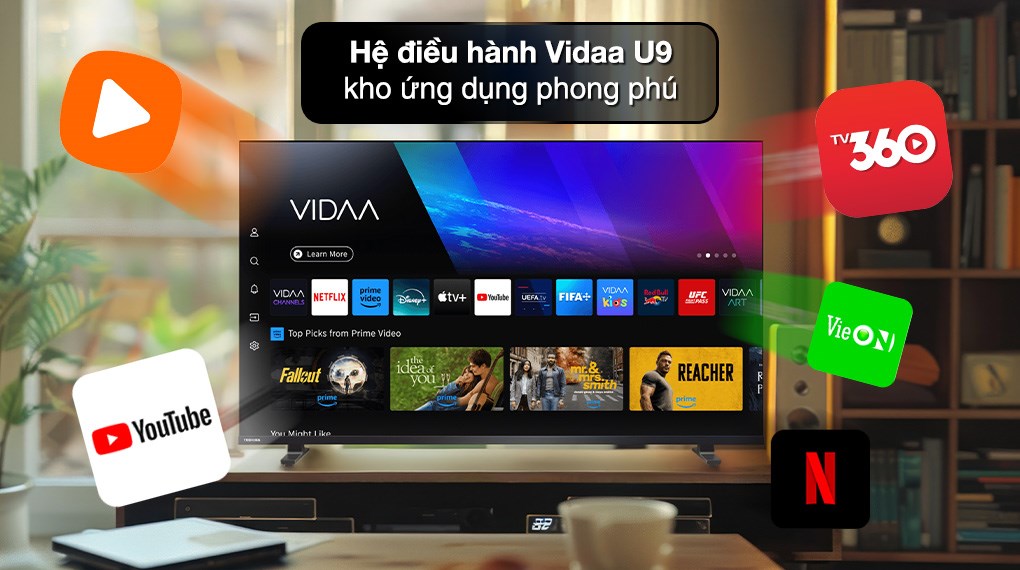 Smart Tivi QLED Toshiba AI 4K 55 inch 55M450RP - Hệ điều hành