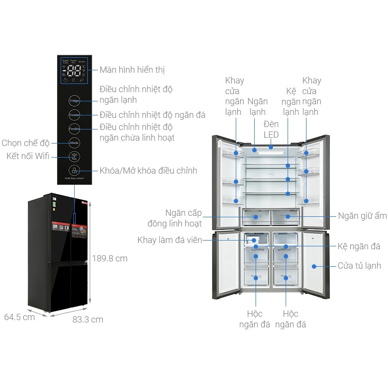 Tủ lạnh Multi Door Toshiba ORIGIN Inverter 515 lít GR-RF677WI-PGV(22)-XK — ảnh 6