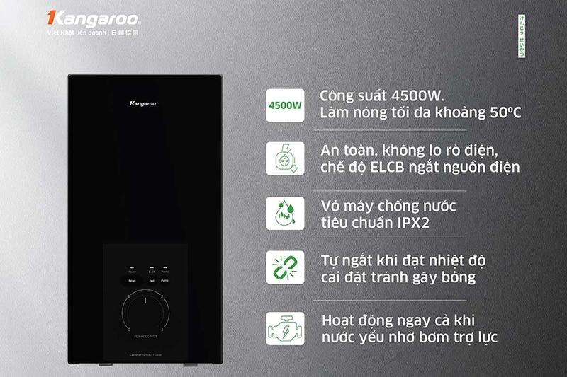 Máy nước nóng trực tiếp Kangaroo KGWD45P2 4500W (hình 5)