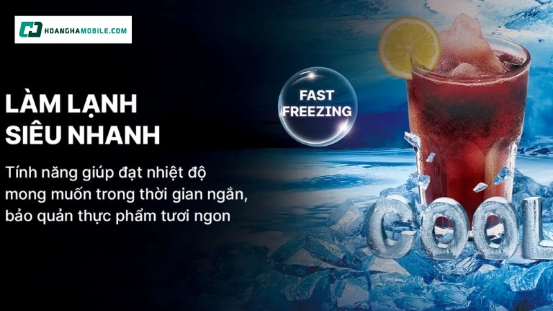 Công nghệ làm lạnh nhanh đảm bảo cho thực phẩm.