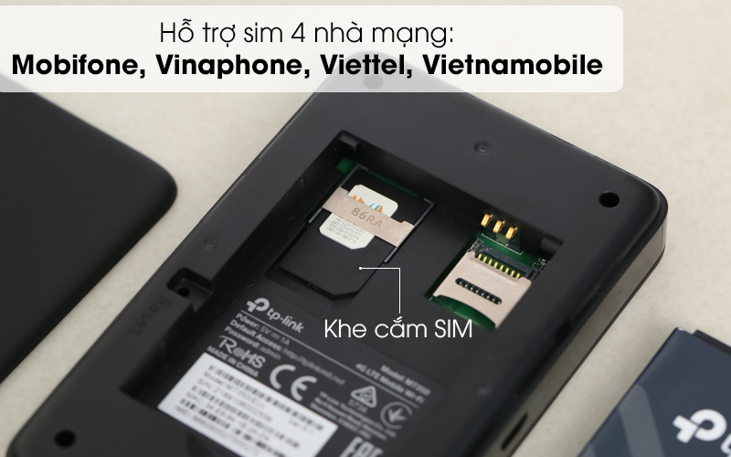 Tự nhận dạng, cấu hình thẻ SIM của 4 nhà mạng quen thuộc  - Bộ Phát Wifi Di Động 4G LTE TP-Link M7350 Đen