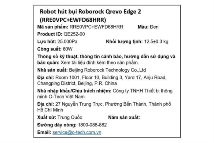 Robot hút bụi lau nhà Roborock Qrevo Edge 2 Mẫu — ảnh 7