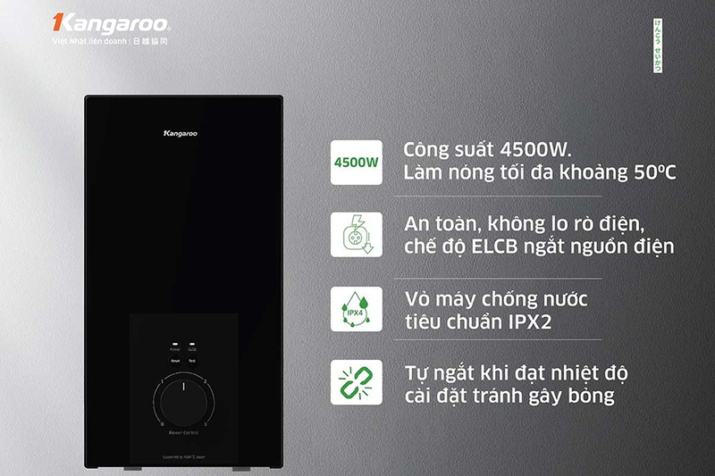 Máy nước nóng trực tiếp Kangaroo KGWD45N2 4500W (hình 3)