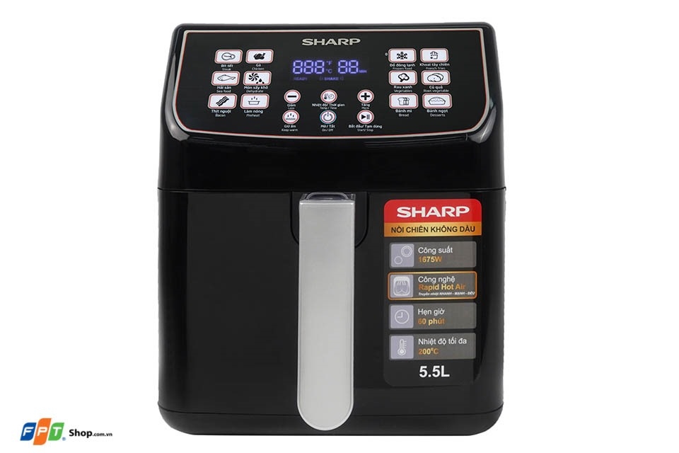 Nồi chiên không dầu Sharp 5.2 lít KF-AF55EV-BK — ảnh 3