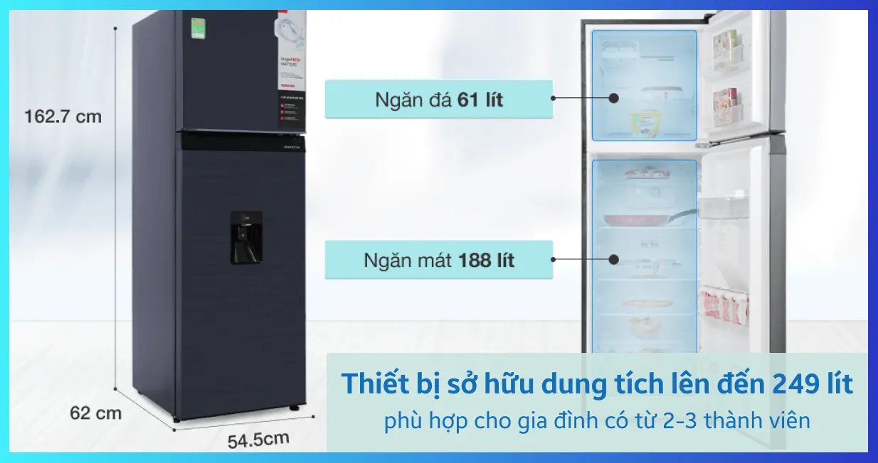 Tủ lạnh Toshiba 249 lít 2021 (GR-RT325WE-PMV(06)-MG) — ảnh 4