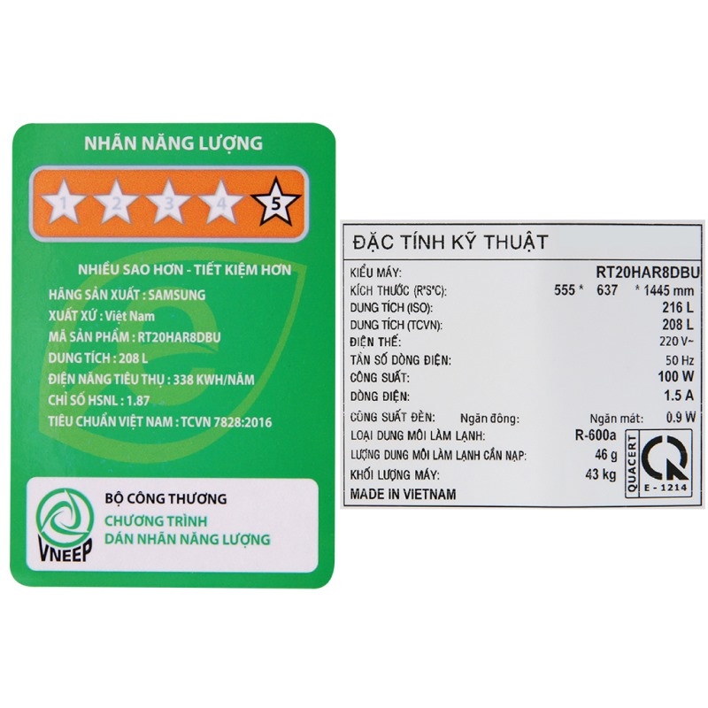 Tủ lạnh ngăn đá trên Samsung Digital Inverter 208 lít RT20HAR8DBU/SV — ảnh 6