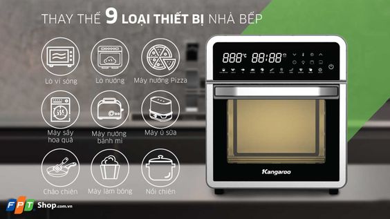 Nồi chiên không dầu Kangaroo 15 lít KG15AF1A  sở hữu 11 chế độ nấu