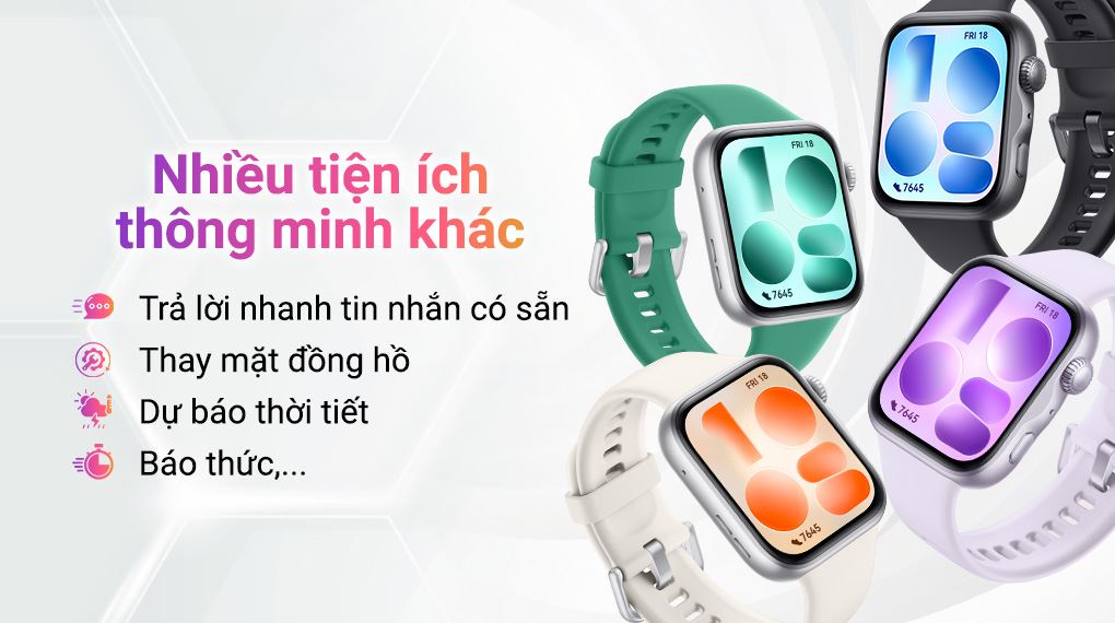 Huawei Watch Fit 5 dây Fluoro hỗ trợ điều khiển nhạc, xem thời tiết và tìm điện thoại nhanh chóng tiện lợi