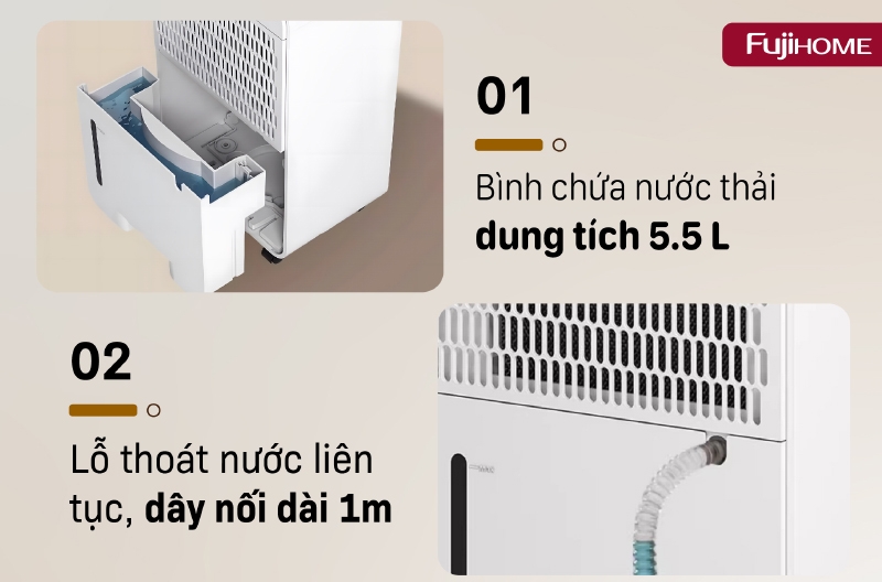 Máy hút ẩm 30 lít Fujihome DH30NW (hình 7)
