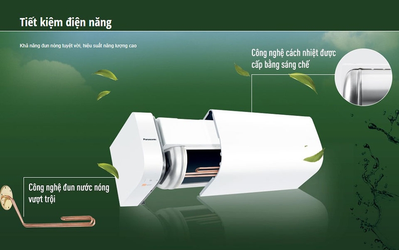 Công suất mạnh mẽ 2500W trên máy nước nóng gián tiếp Panasonic DH-20HBMVW